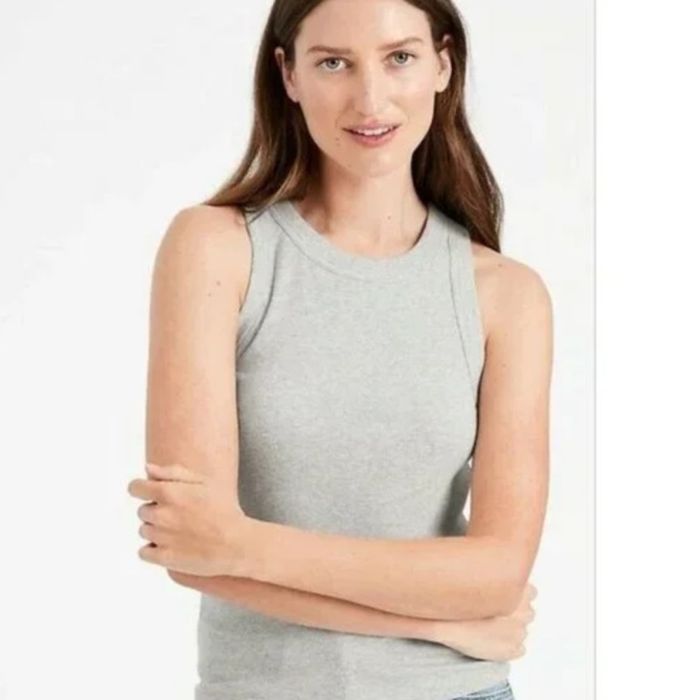 Banana Republic Gray Women's Cotton Rayon Tank Top Large. - Picture 1 of 6
